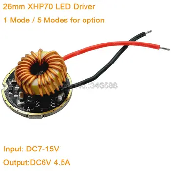 Cree XLamp XHP70 6V LED Driver 26MM DC6V-15V bemenet 4000mA 4A kimenet 5 mód vagy 1 mód XHP70 6V nagy teljesítményű LED fénykibocsátó