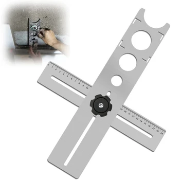 Csempepozicionáló lyukasztó csempe szögmérő vonalzó, csempeszögmérő vonalzó, 25/40/45 mm, négyzet alakú asztaloshoz