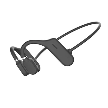  csontvezetéses fejhallgató vezeték nélküli Bluetooth 5.0 fülhallgató TWS vízálló, könnyű sport headset mikrofonnal, fekete