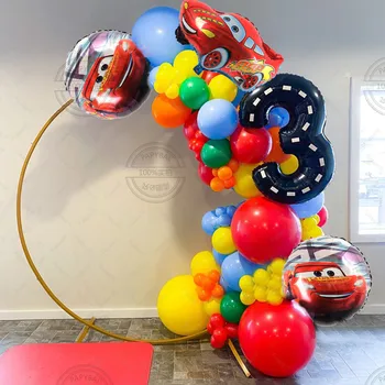 Disney Cars sorozat Villám McQueen téma fólia lufi szett 75Pcs Gyermek születésnapi zsúr dekorációk Fiú játékok ajándék Globos
