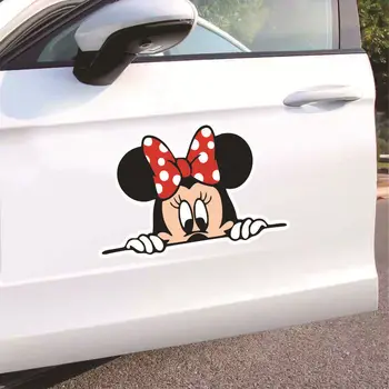 Disney Mickey Minnie egér autó matricák rajzfilm anime test üveg lökhárító dekoratív karcolások maszk matrica matricák karácsonyi ajándék