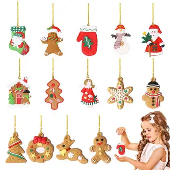 Díszek karácsonyfákhoz Mikulás medál 14Db karácsonyi báj fali ajtóhoz Karácsonyfa dekorációs parti szívességek gyerekeknek
