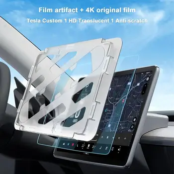  edzett üveg képernyővédő fólia Tesla Model 3 Y középkonzolhoz ujjlenyomat-mentes HD filmvédelem navigációs üvegfilm