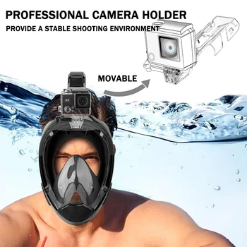Egy csöves teljes arc felnőtt professzionális víz alatti kamera Búvármaszkok szivárgásgátló páramentesítő felnőtteknek Gyermek úszószemüveg