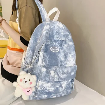 Egyszerű festési design női hátizsák Kawaii nylon könyvtáska női Mochila iskolai hátizsák tizenéves lány utazási hátizsáknak