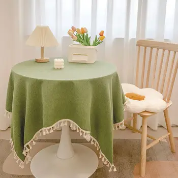 egyszínű téglalap terítő lakberendezés Kiváló minőségű bojt étkezőasztal terítő Teaasztalok Asztalok Asztalnemű porálló asztalhuzat
