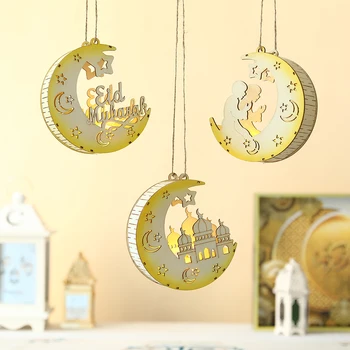 Eid téma Ramadán fa függő kellék hold hold csillag mubarak palota arany mubarak iszlám fal DIY dekoráció otthoni parti dekoráció2024