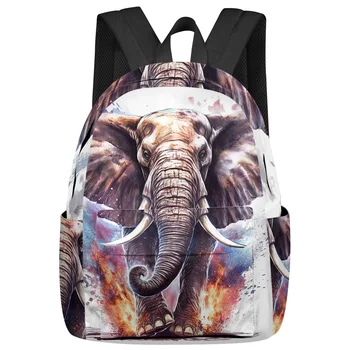 Elefánt állat akvarell női férfi hátizsákok vízálló utazás iskolai hátizsák diák fiúknak lányok laptop táskák mochilák