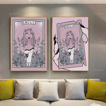 Emily Corpse Menyasszony,Halloween plakátok és nyomatok vászon Tim Burton fali művészet moduláris képek Nappali lakberendezés keret ajándékok