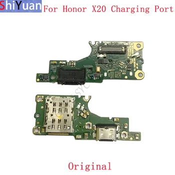  eredeti USB töltőport csatlakozó kártya Flex kábel a Huawei Honor X20 Sim kártyaolvasó cserealkatrészeihez