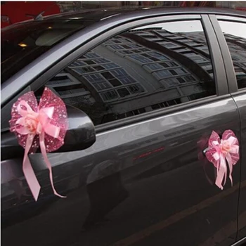 Esküvői autó dekorációs kiegészítők Virágok Autó ajtókilincsek és visszapillantó tükör dekoráció Esküvői virág Virágdekoráció