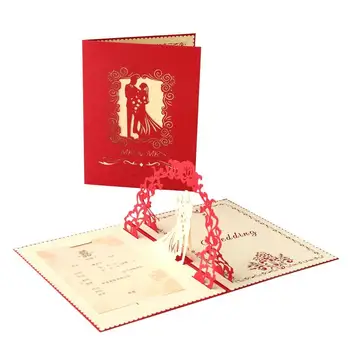 Esküvői meghívók Szerelmesek esküvői meghívója Felugró esküvői ajándékkártyák pároknak 3D meghívók Menyasszony és vőlegény