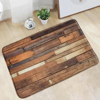 Fa fürdőszőnyeg, vintage rusztikus vidéki stílusú padlóburkolat parasztház rusztikus fa gabona csúszásmentes szőnyegek konyhaajtó szőnyegek