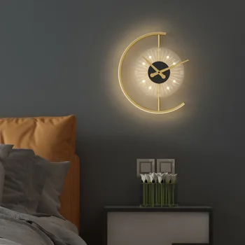 Falilámpa óra 2022 Új luxus nappali TV háttér fali lámpa éjjeli lámpa hálószoba dekoratív lámpa