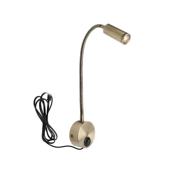 Falra szerelhető olvasólámpa Fali lámpa tömlő Éjjeli lámpakapcsoló vezérlés minimalista stílusú fali lámpa (arany EU csatlakozó)