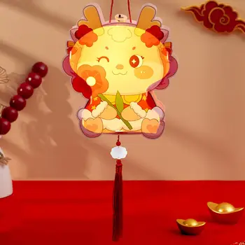 Fesztivál lámpás DIY készlet Kézzel készített DIY sárkány lámpás LED lámpa kínai újévi ünnepi partihoz Lakberendezés Szülő-gyermek