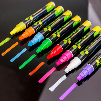 Fluoreszkáló ablakjelölő Flash színes toll folyékony krétatoll törölhető kiemelő
