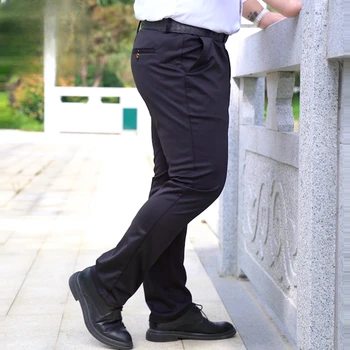 Férfi márka Nyári Ruched Design férfi öltöny nadrág Üzleti egyenes rugalmas derék Korea alkalmi formális nadrág férfi Z165