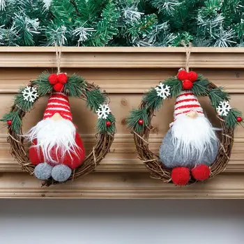 Gnóm karácsonyi koszorú ablakkoszorú díszítések törpökkel Karácsonyi gnóm koszorú kirakat- és szobadekorációhoz
