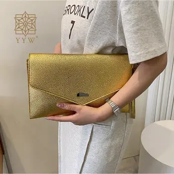 Gold Pu bőr boríték kuplungtáska női pénztárca nőknek Luxus designer Party kézitáska Poscette Donna női kuplung 2023