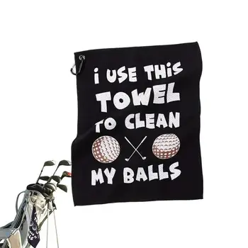 Golf Club törölköző férfi golftörölköző karabinerrel hordozható golfrongy puha fekete nedvszívó golf kiegészítők nőknek Férfiak
