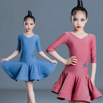 Gyerek performansz ruha lányoknak Professzionális latin táncruha Gyermek latin verseny tánc jelmez gyakorló viselet SL6961