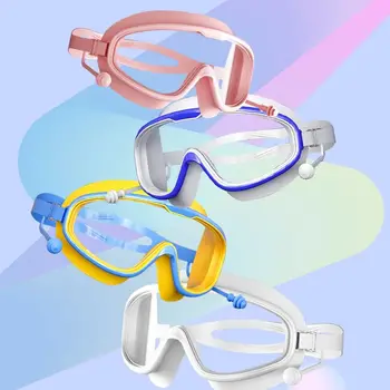 Gyermek HD úszószemüveg Fiú lány Nagy keret vízálló ködgátló úszószemüveg Babák szilikon úszószemüveg Védőszemüveg
