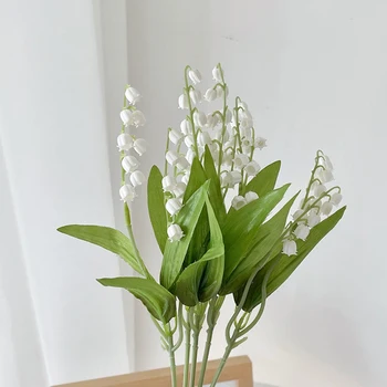Gyönyörű tiszta fehér harang orchidea műanyag művirágok elrendezése kellékek lakberendezés hamis növények party ajándékok