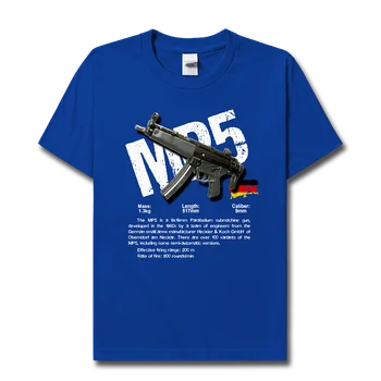 Géppisztoly MP5 Németország Speciális fegyverek GSGO játék rajongók alkalmi rövid ujjú póló divat sport férfi streetwear felső
