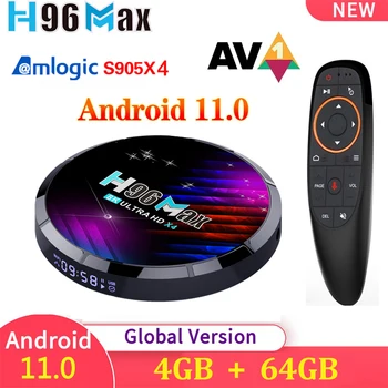  H96 Max X4 Smart TV Box Android 11 4G 32G 64G Amlogic S905X4 2.4G &5G Dual Wifi BT 4K 8K HD10+ médialejátszó Set Top Box