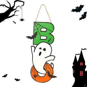 Halloween Boo jel a bejárati ajtóhoz Fa egyedi fali szellemjel kötéllel és horoggal Halloween dekorációs parti szívességek otthonra