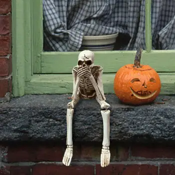 Halloween Emberi csontváz Hamis emberi koponyacsontok Halloween party Home Bár dekorációk Kísértetjárta ház Horror kellékek Dísz