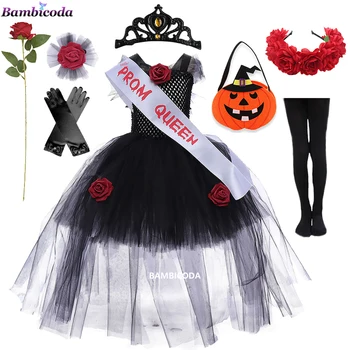 Halloween Fright Boszorkány Vámpír jelmezek Gyerekek Girls Queen Farsangi Party Cosplay Fancy Dress Zombie Ghost Bride nőknek