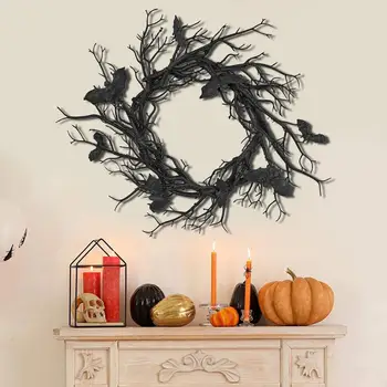 Halloween koszorú a bejárati ajtó hátteréhez Fotó kellékek Kézzel készített dekoráció 17.7
