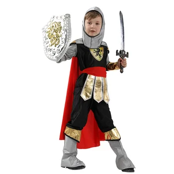 Halloween Party Gyerekek Királyi harcos Lovag jelmezek Fiúk Katona Gyerekek Középkori római cosplay Ősi nemesség Spártai