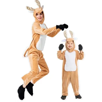 Halloween szülő-gyermek jelmez cosplay állat játék felnőtt előadás jelmez karácsonyi rénszarvas gyermek előadás jelmez