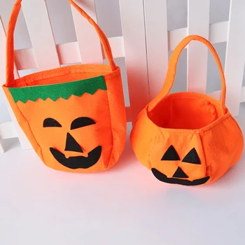 Halloween tök táska Tök cukorka csemege táskák Halloween party kellékek Goodie táskák trükk vagy kezelés vödrök kézitáskák