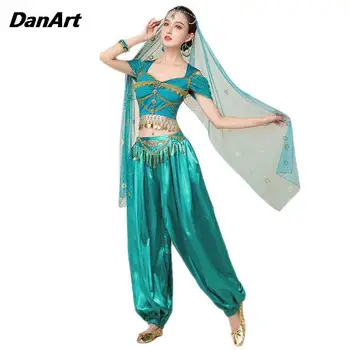 hastánc Indiai szári jelmez szett Szexi nők színpadi előadás ruha ruhák Lady arab táncgyakorlat gyakorló szett 