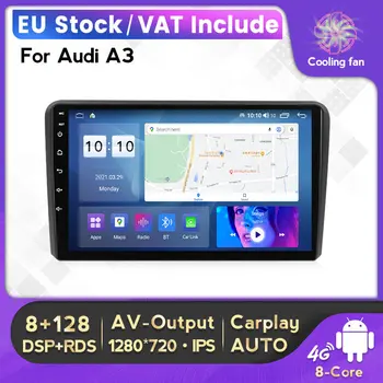 HD IPS DSP 8GB + 128G Android 11 autórádió lejátszó Audi A3 8P-hez S3 2003-2012 RS3 Sportback multimédiás navigációs sztereó fejegység