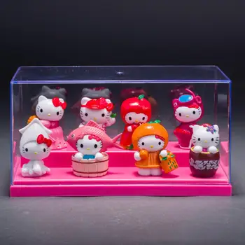 Hello Kitty Fruit sorozat Sanrio anime figura Kawaii játékok Figurák gyűjteménye Japán ajándékok gyerekeknek Dekoratív díszek