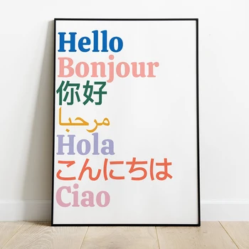 Hello World különböző programozási nyelveken Kód poszter Art Fal üdvözlő idézet Vászon nyomatok Vászon olajfestmények Kezdőlap