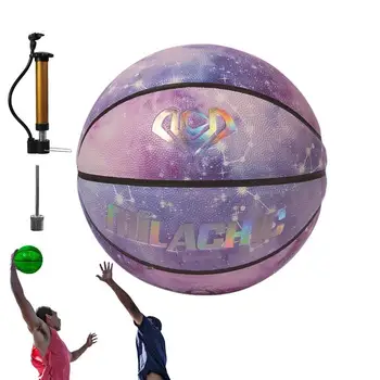 Holographics Izzó kosárlabda Önvilágító labda Izzó kosárlabda Street kompozit PU bőr kosárlabdák 7-es méret Beltéri