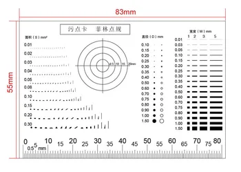Hordozható filmpontmérő Nagy átlátszó PET puha foltkártya mikrométer kalibrálási szabály