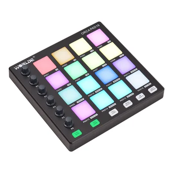 Hordozható Mini MIDI vezérlő Beat Maker gép 6 gomb Megjegyzés Ismételje meg a teljes szintű gombokat és a vezérlőpadot USB a zenei termékhez