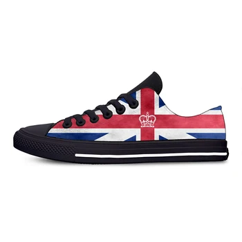Hot Britain British UK Flag Union Jack Egyesült Királyság Alkalmi cipők Alacsony felső könnyű deszkacipők Lélegző férfi női tornacipők