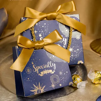 Hot Sale hordozható cukorkadoboz szalagfogantyúval Fiók Ékszerek Ajándékdobozok Csomagolás esküvői szívességekhez Babaváró születésnapi zsúr
