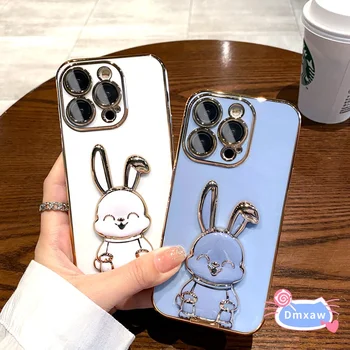 Huawei Y6P Y8P Y9 Prime 2019 Y7 Pro 2019 aranyos tok 3D nyuszi nyúl állványtartó konzoltartó telefontokok
