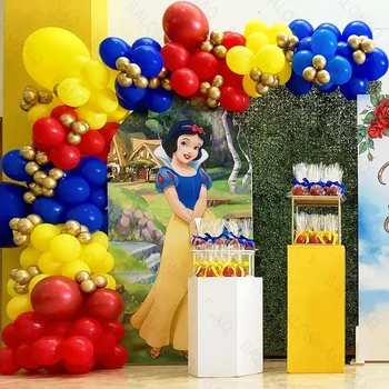 Hófehérke hercegnő fólia lufi szett Boldog születésnapot party dekoráció Disney hófehérke lányok parti ajándékok kellékek latex globlos