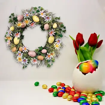 Húsvéti tojás virágkoszorú bejárati ajtó húsvéti koszorú dekoráció lakberendezéshez