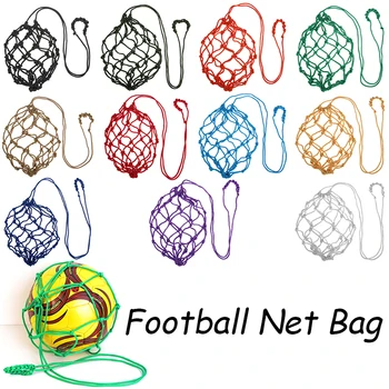 Ifjúsági labdarúgás önedző háló zseb professzionális szabadtéri sport nylon háló kosárlabda táska tömör hálós focilabda hordtáska
